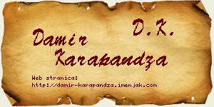 Damir Karapandža vizit kartica